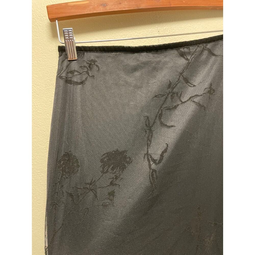 Vintage Norton Mcnaughton Womens Skirt Size 10 Black Floral Mesh Whimsigoth 90s - Picture 2 of 11